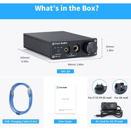 Fosi Audio SPDIF/Coaxial на RCA/3.5/6.35 DAC-Q5 Black фото 5