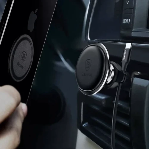 Держатель Baseus Car Holder Magnetic Car Mount Phone Holder with Cable Clip Air Vent Black (C40141201113-00) фото 11