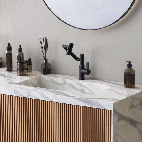 Смеситель для раковины Lefton Single-Hole Rotatable Faucet with Temperature Display-BF2204 Matt Black: Вид монтажа Врезной