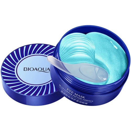 Bioaqua Blue Copper Peptide Essence Eye Mask Гидрогелевые патчи для глаз с коллагеном и медными пептидами 60 шт.