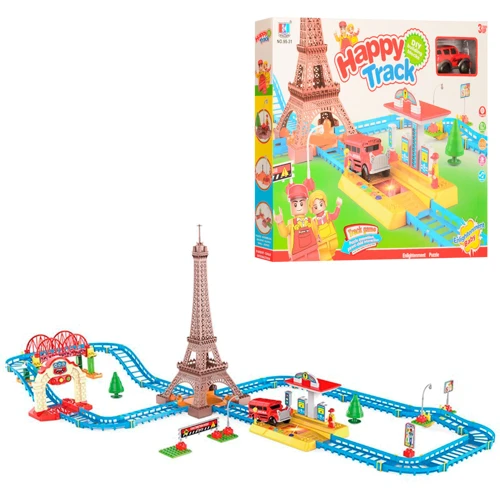 Трек 95-31 118-72см, машинка 9см, башня, мост, 99дет, музыка, звук, свет: Производитель Китай