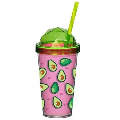 Стакан HEREVIN Avocado с трубочкой 0.54 л (161349-001)