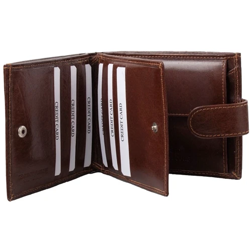 Мужское портмоне DNK Leather коричневое (DNKN01L-NL-brown): Материал Натуральная кожа