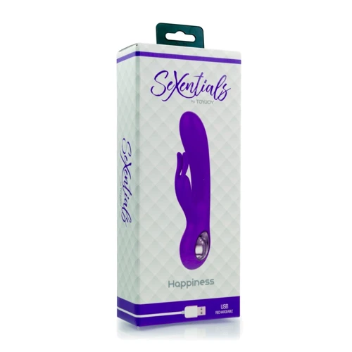Toy Joy SeXentials Happiness Rabbit Vibe - перезаряжаемый вибратор кролик, 19x3.5 см
