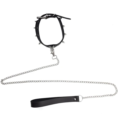 Ошейник с шипами и поводком Art of Sex - Collar Spikes and Leash