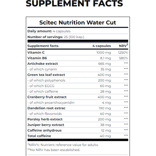 Scitec Nutrition Water Cut 100 caps / 25 servings