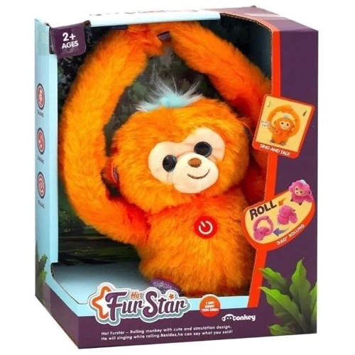 Мягкая игрушка Bambi Обезьяна интерактивная (MP 2304 orange): Датчики движения