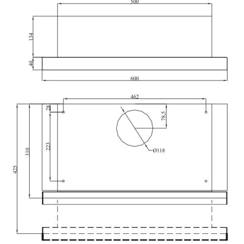 Вытяжка Amica OTS6236I: Тип воздухоочистителя Рециркуляция, Отвод