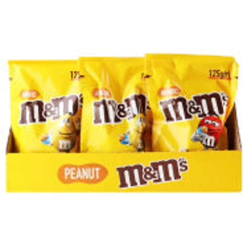 Упаковка драже M&M's з арахісом та молочним шоколадом 12х125 г (УП5000159541244)