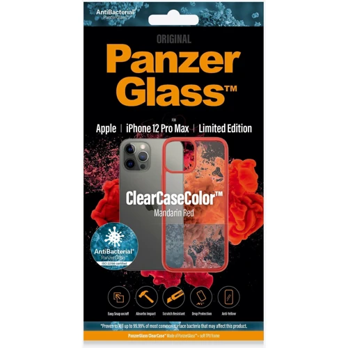 Чехол для iPhone PanzerGlass Clear Case Mandarin Red for iPhone 12 Pro Max (0281) фото 8