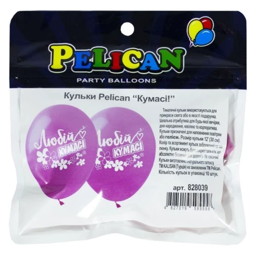 Воздушный шар Набор шариков Pelican 10 шт. 30 см Кумасі! (828039) фото 1
