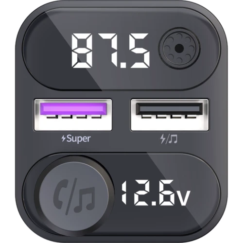 FM-трансмиттер Inspire C37 MP3 2xUSB 12-24V Black (FM-C37) фото 3
