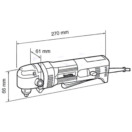 Дрель угловая Makita DA3010F: Тип патрона ключевой