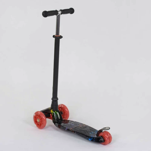 Самокат детский пластмассовый с алюминиевой трубкой руля + 4 колеса Black/Red (74310): Тип тормоза ручной