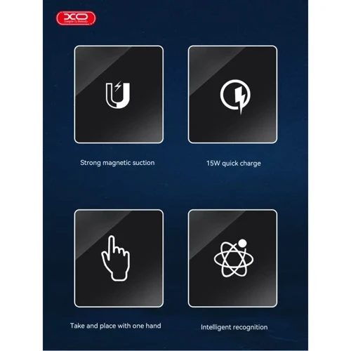 Держатель XO Car Holder Air Vent CX015 Wireless Charger 15W Black for iPhone 16 I 15 I 14 I 13 I 12 series фото 7
