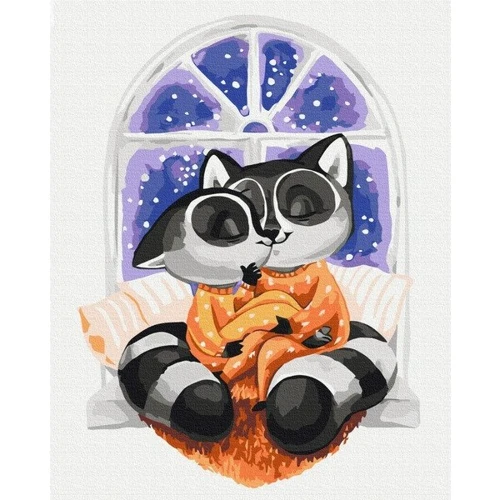 Картина по номерам Brushme Объятия енотиков ©Kateryna Branchukova 40х50 см (BS53775)