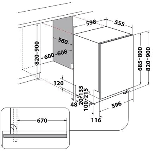 Вбудовувана посудомийна машина Whirlpool WIP 4O33N PLE S B: Колір белый