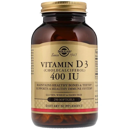 Solgar Vitamin D3 (Cholecalciferol) 400 IU 250 Softgels