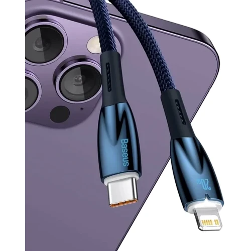 Кабель Baseus Cable USB-C to Lightning Glimmer Series Fast Charging Data 1m Blue (CADH000003) фото 6