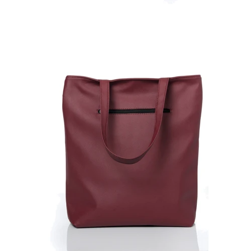 Жіноча сумка шоппер Sambag Shopper бордова (93220005): Фактура Матовая, Гладкая