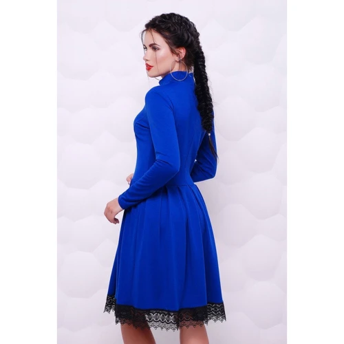 Платье FashionUp PL-1517B 48 синее повседневное до середины бедра: Состав Вискоза, Полиэстер, Хлопок, Эластан