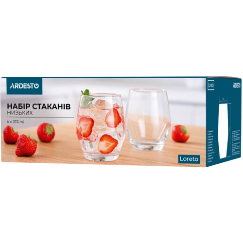 Набор стаканов Ardesto Loreto низких 6х370 мл (AR2637LL): Тип Набор низких стаканов