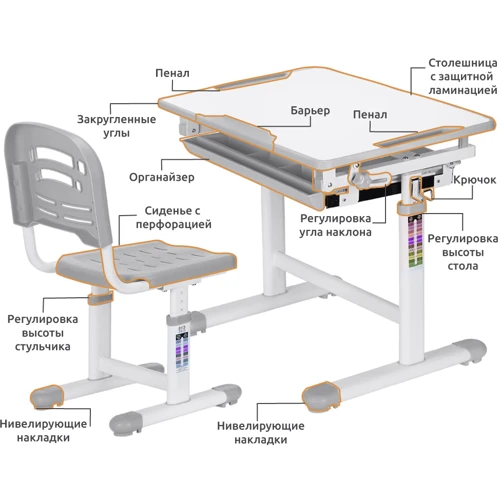 Комплект Evo-kids (стол+стул) Evo-06 Blue