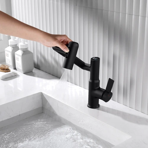 Смеситель для раковины Lefton Single-Hole Rotatable Faucet with Temperature Display-BF2204 Matt Black: Вес, кг 1.8