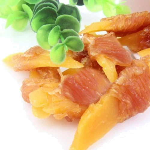 Лакомство для собак Селянські смаколики Сушеное манго с куриным мясом 5-6 см 500 г (LSV-03)
