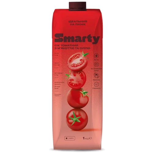Сок Smarty томатный 1 л (2612010)