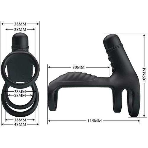 Насадка на член LYBAILE Pretty Love Vibrating Penis Sling Black