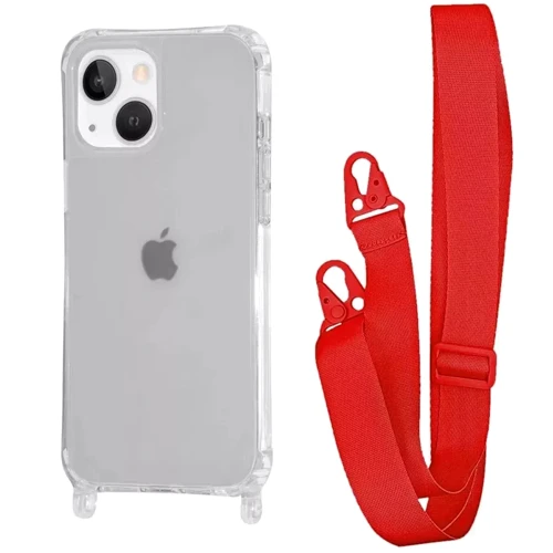 Чохол для iPhone WAVE Clear Case with Strap Red для iPhone 15