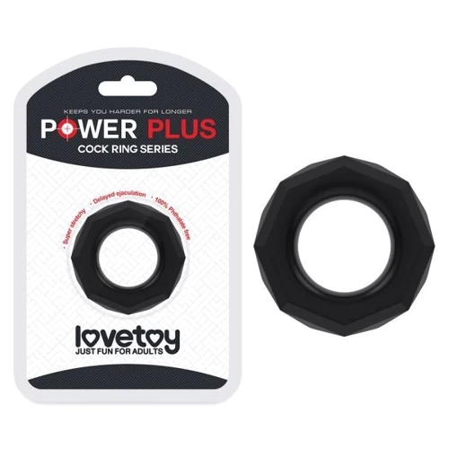 Ерекційне кільце LoveToy POWER PLUS Cockring, Black