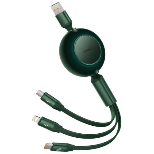Кабель Baseus Cable USB-C to Micro USB/Lightning/Type-C Bright Mirror 2 Series 66W 1.1m Green (CAMJ010106): Тип USB-C - Lightning/microUSB/USB-C
