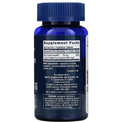 Life Extension Iron Protein Plus Железосодержащий протеин (белок) 300 мг 100 капсул