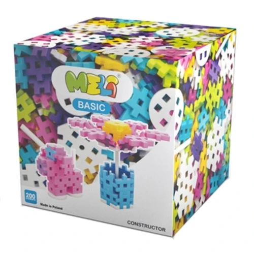 Конструктор MELI BASIC фигурный 200 эл. розовый (2,5х2,5см)