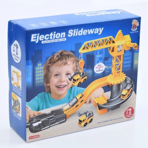 Гараж, 16 деталей, машинки, підйомний кран (222-B126): Виробник Noname