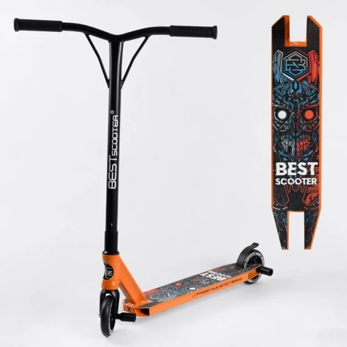 Самокат трюковый Best Scooter Героический робот оранжевый (18378)