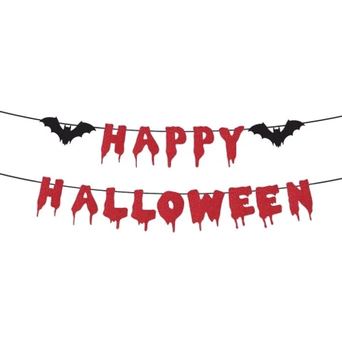 Гирлянда-растяжка бум. Yes! Fun Хэллоуин "Happy Halloween" 16 элементов 3 м глиттер крас (801185)