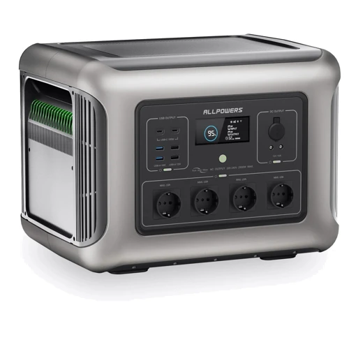 Зарядная станция Allpowers R2500 2016Wh 2500W LiFiP04 Grey: Выходы потребителей Автоприкуриватель, 220V, USB-C, USB-A
