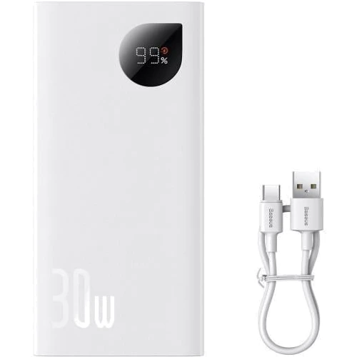 Внешний аккумулятор Baseus Power Bank 10000mAh Adaman 2 Digital Display Fast Charge Power Bank 30W White (PPAD040002) фото 6