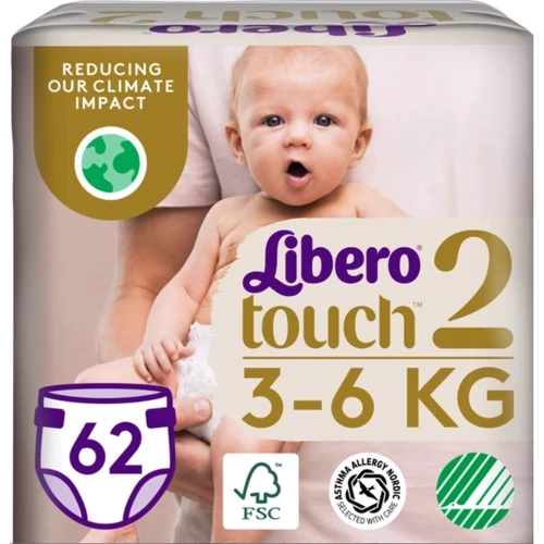 Подгузники Libero Touch 2, 62 шт