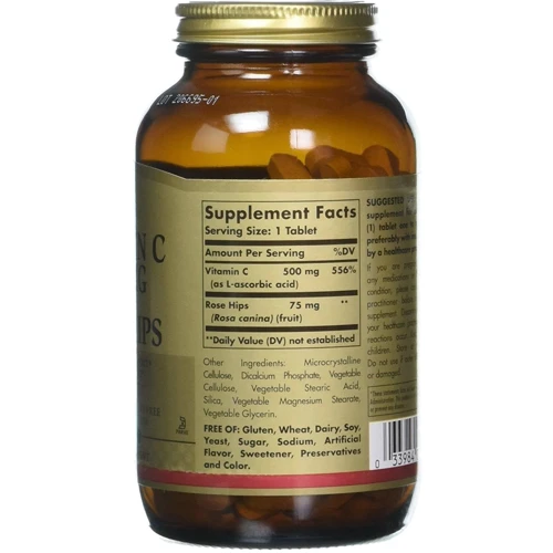 Solgar Vitamin C With Rose Hips 500 mg 250 Tablets: Форма випуску таблетки