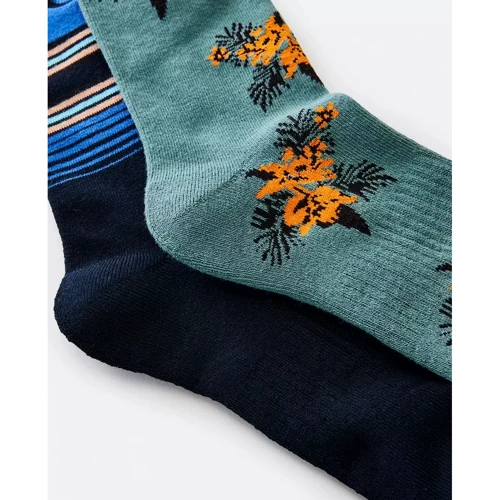 Носки Rip Curl Art Crew Sock (ART CREW SOCK 2-PK) 2 пары черные, синие фото 3