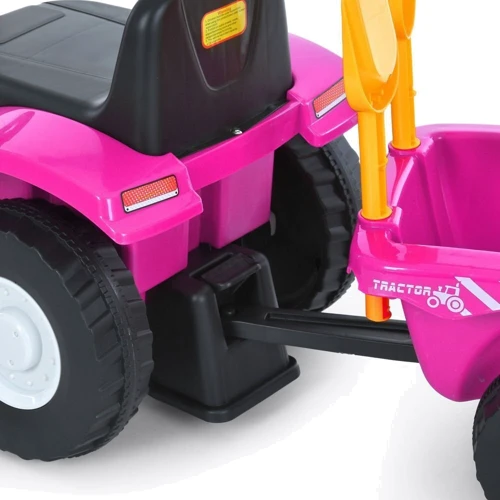 Дитячий електромобіль-каталка 2в1 Bambi Трактор з рожевим причепом (M 6153B-8)