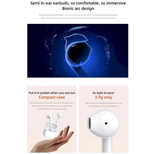 Навушники QCY T29 AilyBuds Lite White: Додатково Совместимость с Apple, Совместимость с Android, влагозащита, TWS наушники