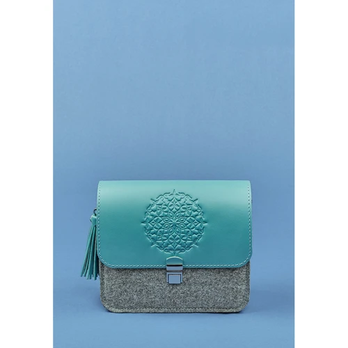 Жіноча сумка-сетчел BlankNote бірюзова (BN-BAG-3-felt-tiffany): Стать жіночий
