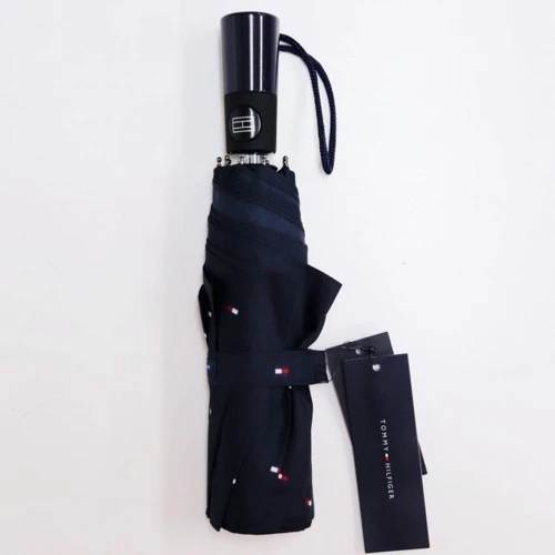 Парасолька автомат Tommy Hilfiger синій (TH1421M): Фасон Складной (3 сложения)
