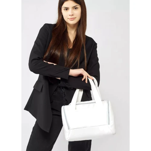 Жіноча спортивна сумка Sambag Vogue SQH біла (90024008): Тип ручки С двумя ручками, Со съемным ремнем, Плечевой ремень, Короткая ручка