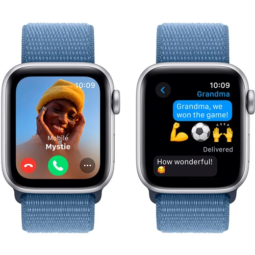 Apple Watch SE 2 2023 40mm GPS Silver Aluminum Case with Winter Blue Sport Loop (MRE33) UA фото 6